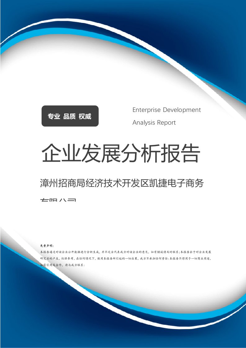 漳州招商局經(jīng)濟(jì)技術(shù)開發(fā)區(qū)凱捷電子商務(wù)企業(yè)發(fā)展與技術(shù)開發(fā)分析報告